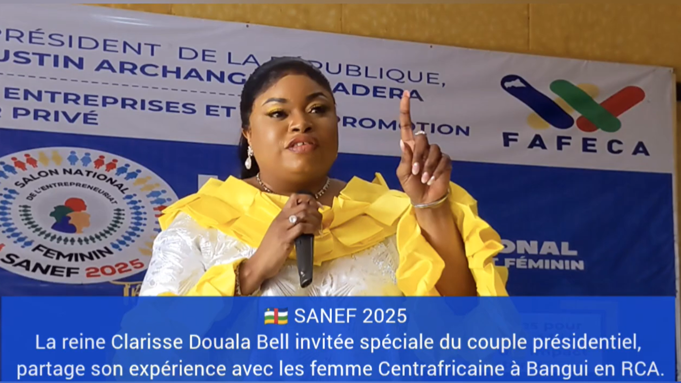 SANEF 2025 : la reine CLARISSE DOUALA BELL, partage son expérience avec les femmes de la RCA